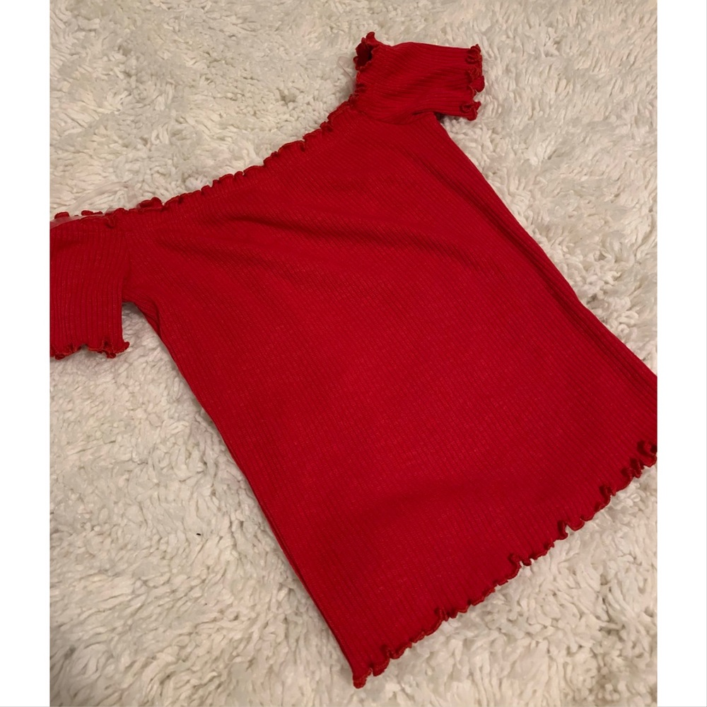 Red off the shoulder top